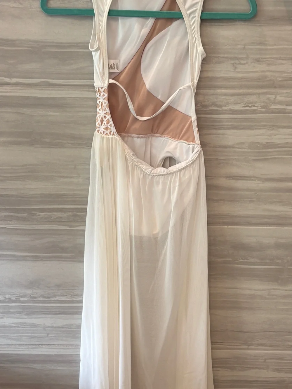 Weissman White Dance Leotard with Sheer Skirt